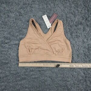 Kindred Bravely Nursing Bra Womens L-BUSTY Beige Rayon Racerback Pullover NWT